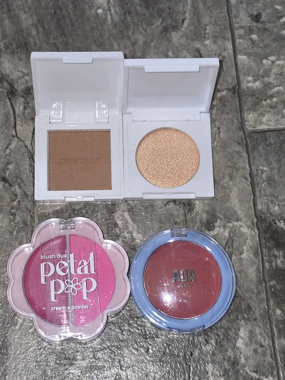 Context Bronzer, Just Ximena Highlighter, AOA Studio Blushes BNIB